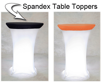 spandex table toppers